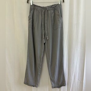 Sincerely Jules Gray Flowy Linen Pants w/ Elastic Waist Womens Size Medium